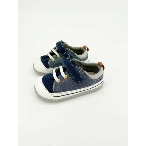 See Kai Run Stevie II Toddler Shoe Chambray Blue - Picture 2 of 6